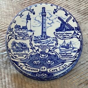 P Town Cape Cod souvenir plate blue white E.D.West Co made in Japan Vintage